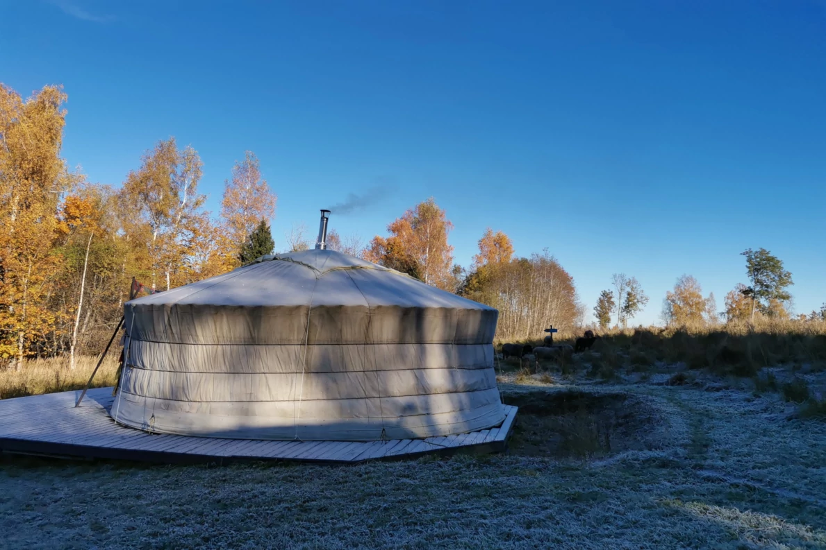 Apzinātā elpošana jurtā, Veselavā, tuvu Cēsīm. Jurta ir īpaša vieta, kur piedzīvot elpu, lai mazinātu stresu, atgūtu mieru, tādā veidā uzlabojot arī miega kvalitāti. Dinamiskais elpošanas ritms ļaus ieiet prāta klusumā. Veids, kā atgūt mieru pēc skrējiena un daudzajām atbildībām.